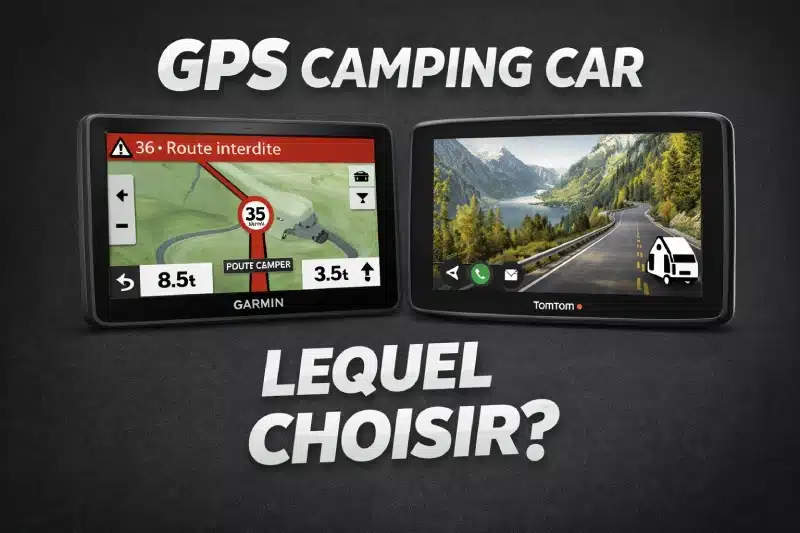 Comparatif de GPS camping-car Garmin et TomTom illustrant le choix d’un GPS adapté aux véhicules de loisirs