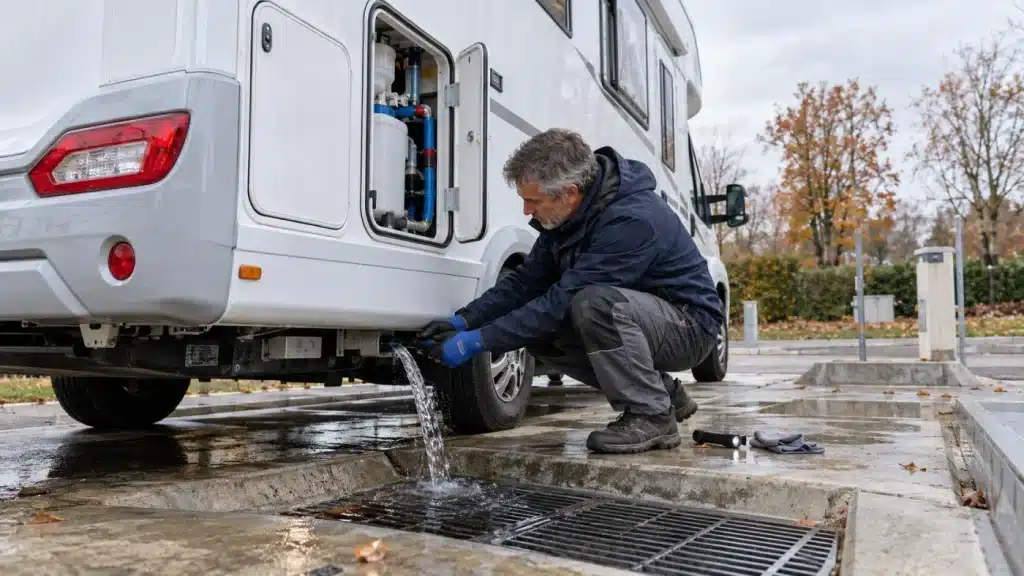 Vidange du circuit d’eau du camping-car : la méthode avant l’hiver