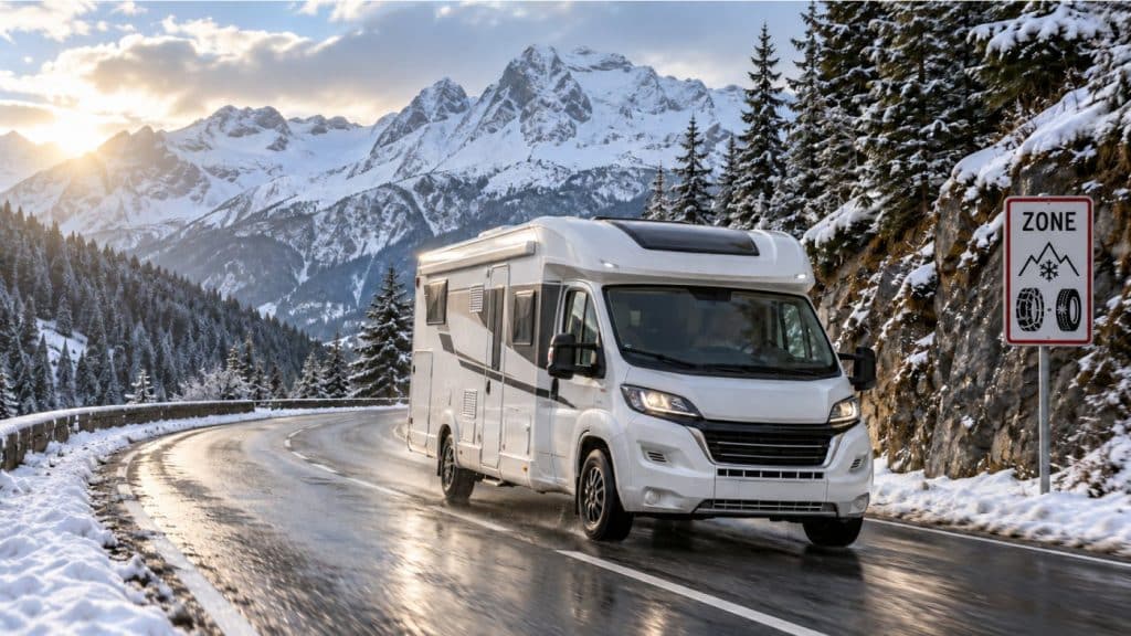 Loi Montagne 2026-2027 en camping-car : pneus, chaînes et règles à connaître